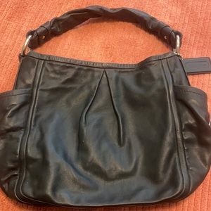 Coach Black Leather Bag.